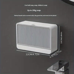 Wall Mounted Soap Dish With Lid Plastic Drain Soap Tray Soap Holder