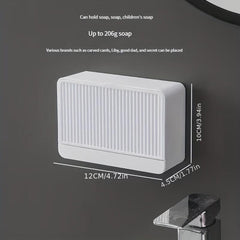 Wall Mounted Soap Dish With Lid Plastic Drain Soap Tray Soap Holder