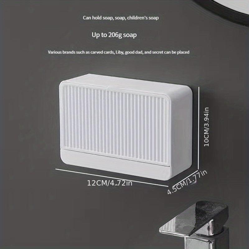 Wall Mounted Soap Dish With Lid Plastic Drain Soap Tray Soap Holder