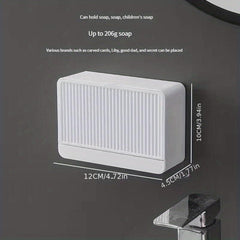 Wall Mounted Soap Dish With Lid Plastic Drain Soap Tray Soap Holder
