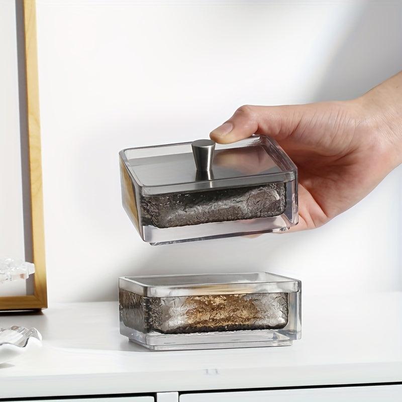 Bathroom Containers With Lid Q-Tip Holder Cotton Swab Canister
