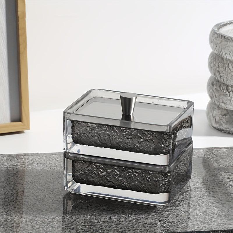 Bathroom Containers With Lid Q-Tip Holder Cotton Swab Canister