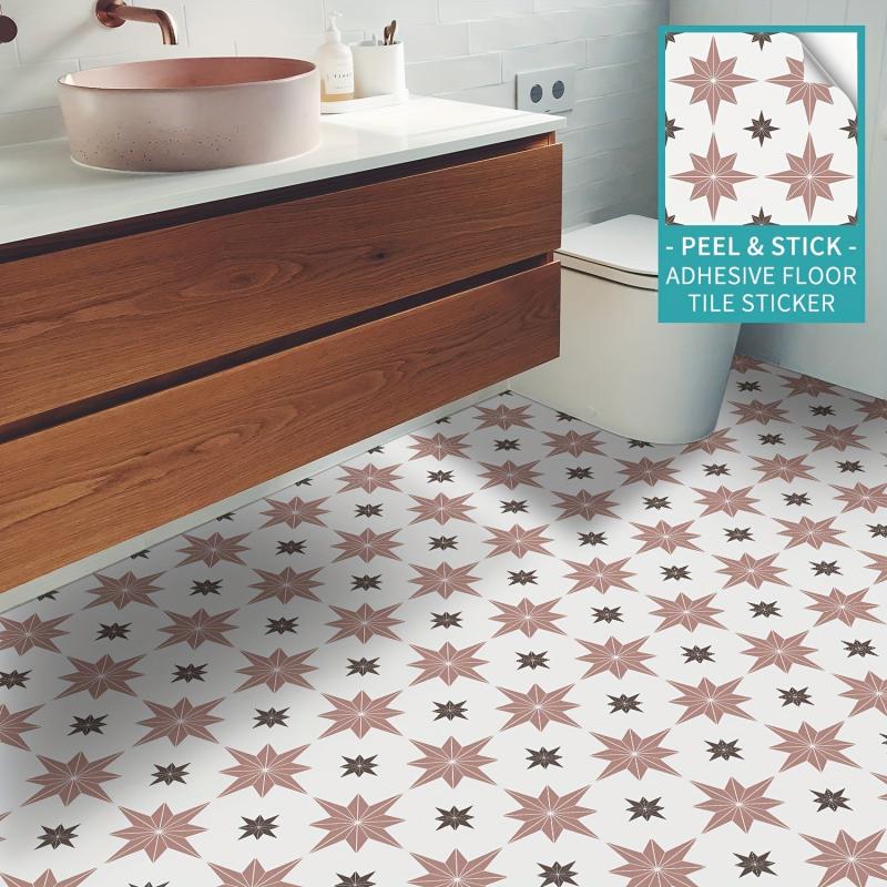Geometric Pattern Floor Tile Sticker Self Adhesive Waterproof DIY Wallpaper