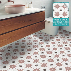 Geometric Pattern Floor Tile Sticker Self Adhesive Waterproof DIY Wallpaper