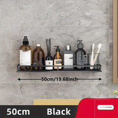 Aluminum Bathroom Shelf with Guard Rail Wall Mounted Caddy for Shampoo