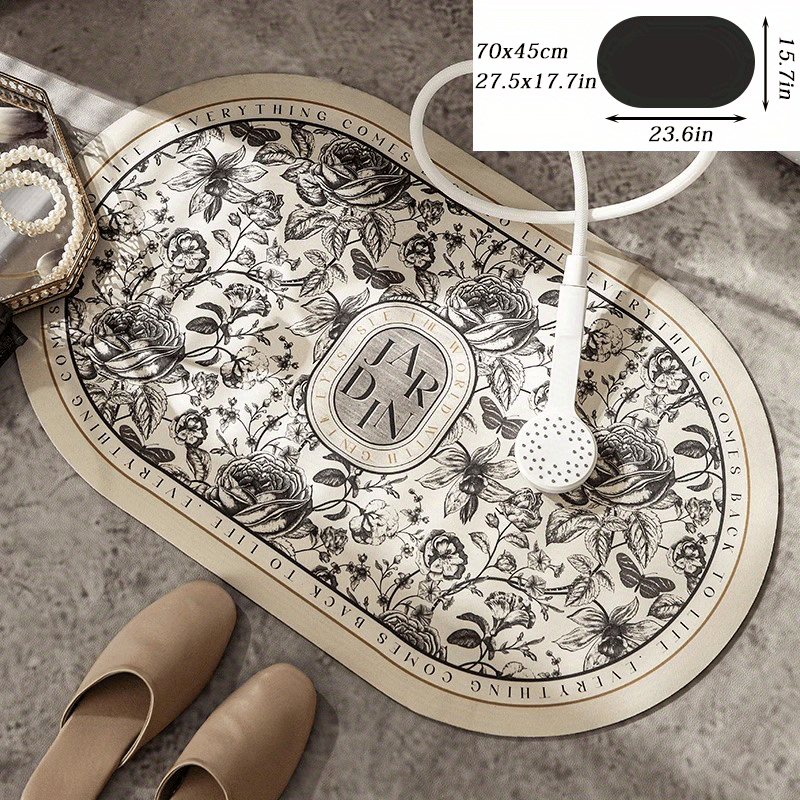Retro Diatom Mud Absorbing Foot Mat for Bathroom