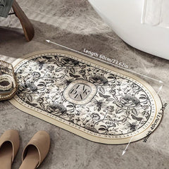 Retro Diatom Mud Absorbing Foot Mat for Bathroom