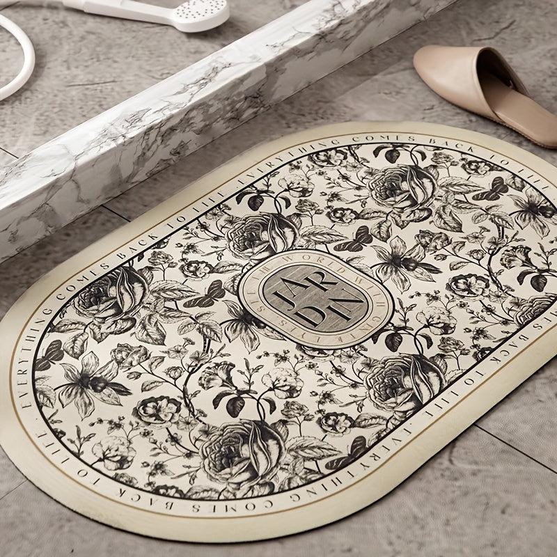 Retro Diatom Mud Absorbing Foot Mat for Bathroom