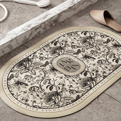 Retro Diatom Mud Absorbing Foot Mat for Bathroom