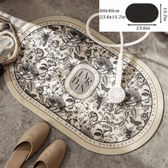 Retro Diatom Mud Absorbing Foot Mat for Bathroom