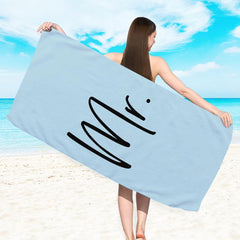 Mr & Mrs Bath Towel Quick Drying Microfiber for Pool Camping Travel 25 X 59