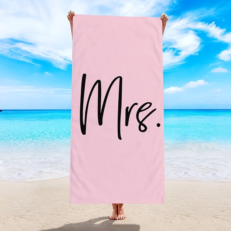 Mr & Mrs Bath Towel Quick Drying Microfiber for Pool Camping Travel 25 X 59