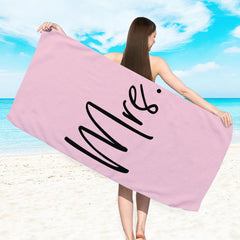 Mr & Mrs Bath Towel Quick Drying Microfiber for Pool Camping Travel 25 X 59