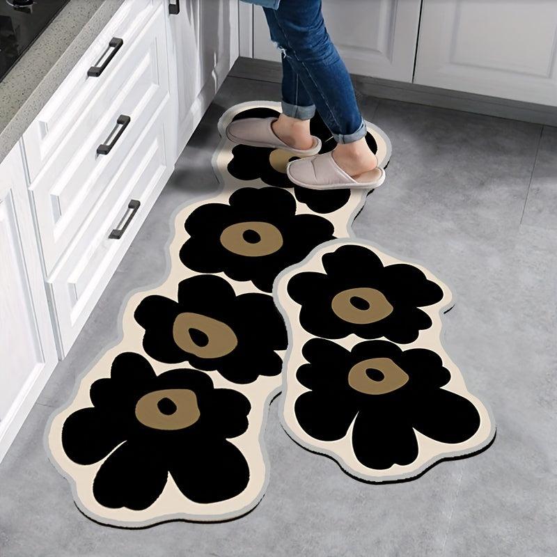 Soft Flower Floor Mat Anti-slip Bath Rug Absorbent Door Carpet Home Decor