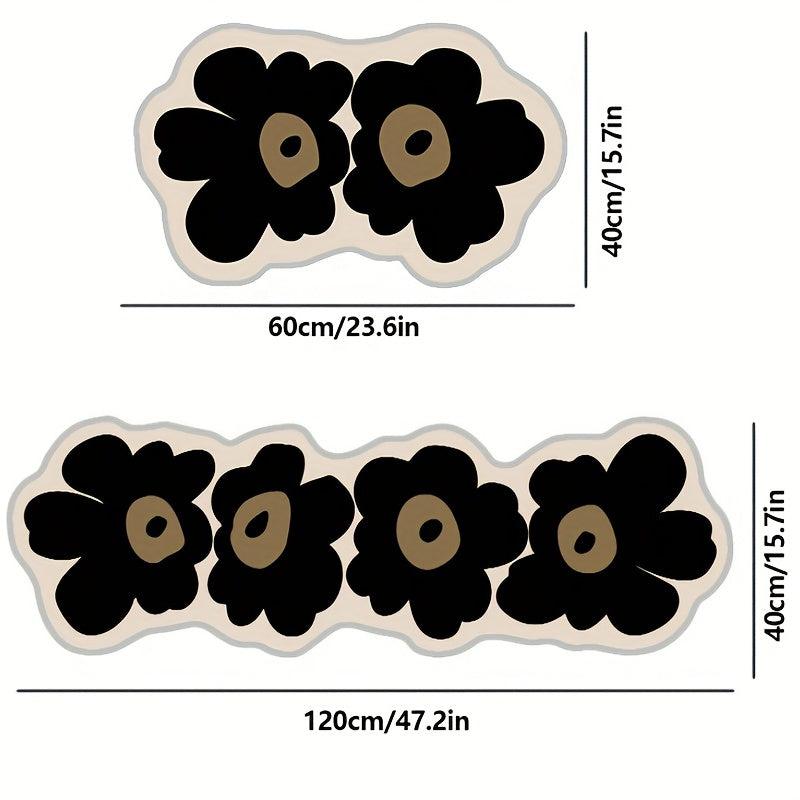 Soft Flower Floor Mat Anti-slip Bath Rug Absorbent Door Carpet Home Decor