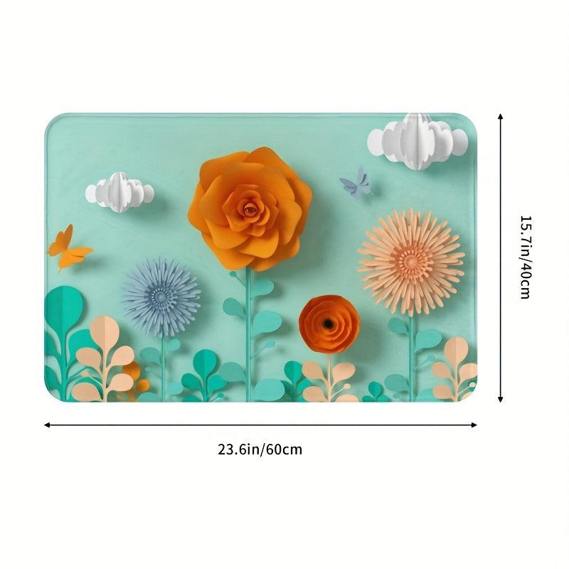 Modern Style Flannel Floor Mat Entry Living Room Bedroom Bath