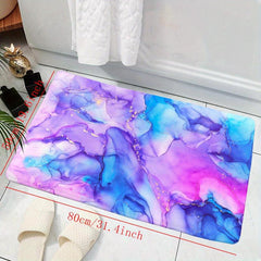 Marbling Decorative Memory Foam Bath Mat Pink Non-slip Floor Carpet