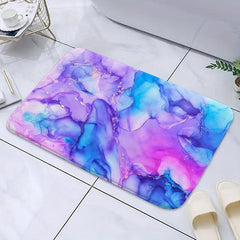 Marbling Decorative Memory Foam Bath Mat Pink Non-slip Floor Carpet