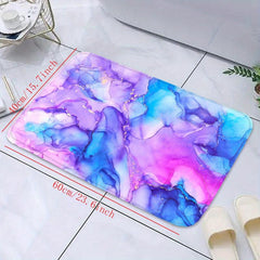 Marbling Decorative Memory Foam Bath Mat Pink Non-slip Floor Carpet
