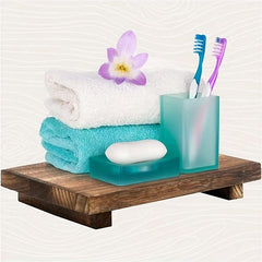 Wooden Storage Tray Vanity Sink Organizer