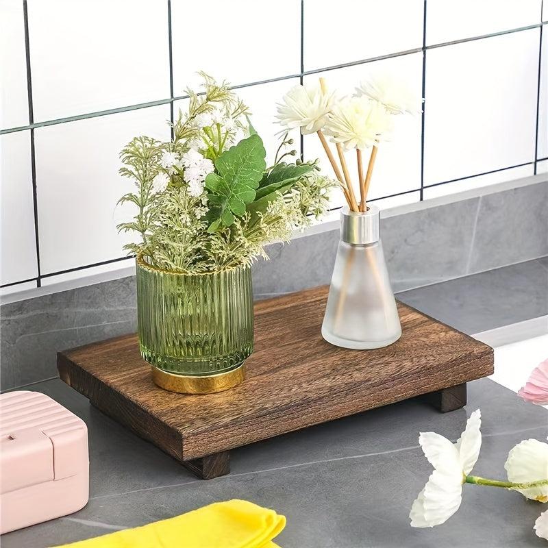 Wooden Storage Tray Vanity Sink Organizer
