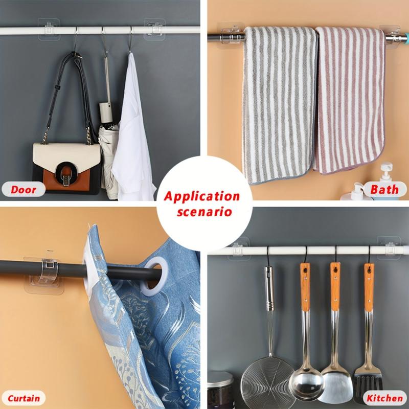Retractable Towel Rod Punch Shower Curtain Rod Bathroom Drying Rod