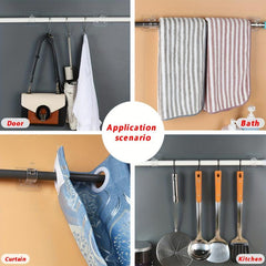 Retractable Towel Rod Punch Shower Curtain Rod Bathroom Drying Rod