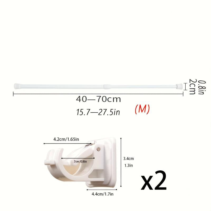 Retractable Towel Rod Punch Shower Curtain Rod Bathroom Drying Rod