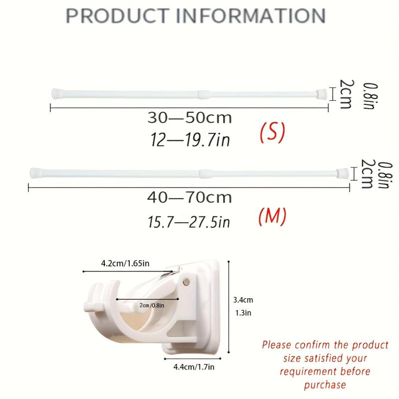 Retractable Towel Rod Punch Shower Curtain Rod Bathroom Drying Rod