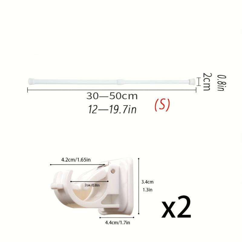 Retractable Towel Rod Punch Shower Curtain Rod Bathroom Drying Rod