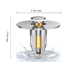 Bathroom Sink Stopper with Hair Catcher Pop Up - Prevents Clogging