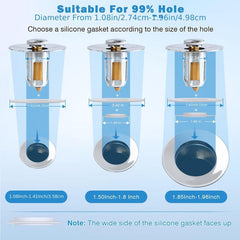 Bathroom Sink Stopper with Hair Catcher Pop Up - Prevents Clogging