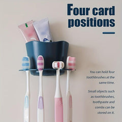 Wall Mounted Toothbrush Holder Multifunctional Storage Rack