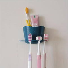 Wall Mounted Toothbrush Holder Multifunctional Storage Rack