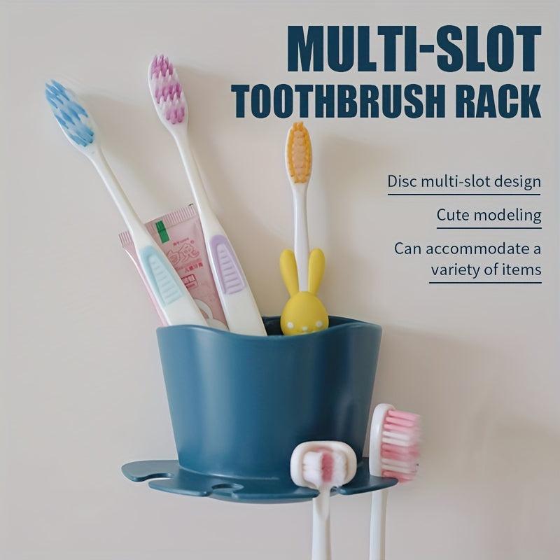 Wall Mounted Toothbrush Holder Multifunctional Storage Rack