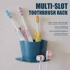 Wall Mounted Toothbrush Holder Multifunctional Storage Rack