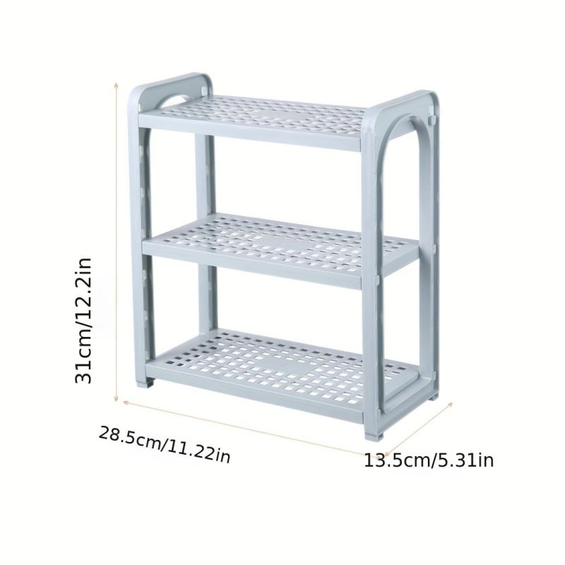 Adjustable 3 Layer Cosmetic Storage Rack for Kitchen and Bathroom