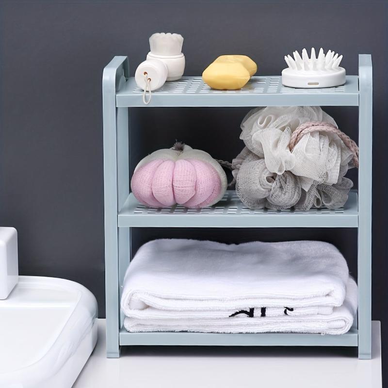 Adjustable 3 Layer Cosmetic Storage Rack for Kitchen and Bathroom