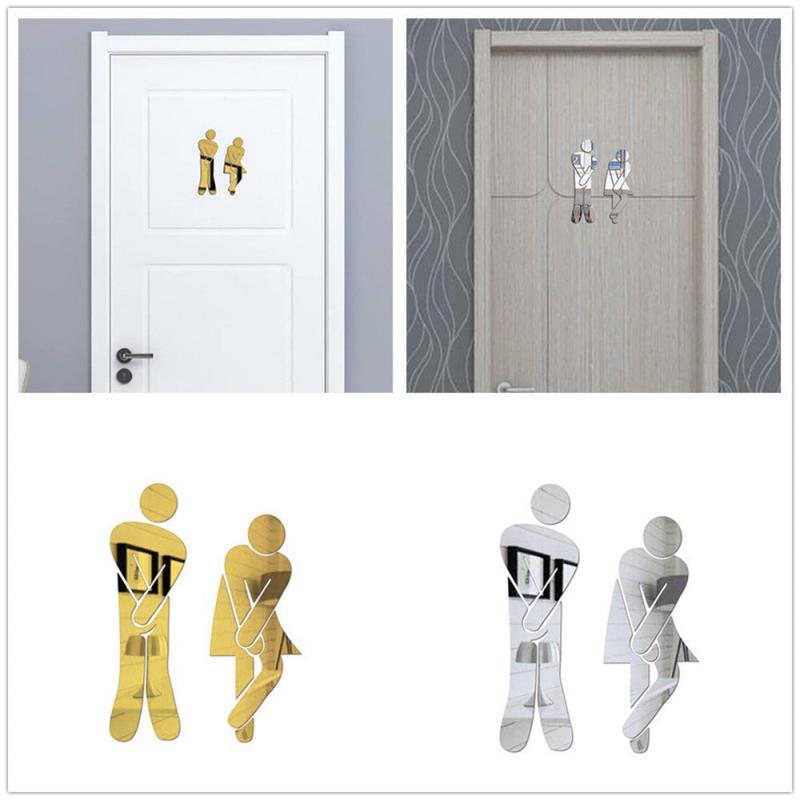 Creative Bathroom Sign Wall Sticker - Man and Woman Toilet Decor