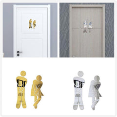 Creative Bathroom Sign Wall Sticker - Man and Woman Toilet Decor