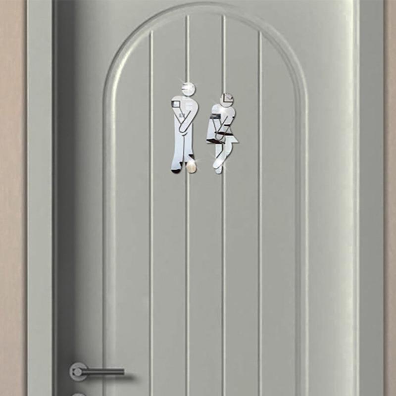 Creative Bathroom Sign Wall Sticker - Man and Woman Toilet Decor