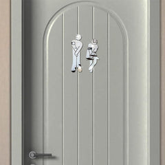 Creative Bathroom Sign Wall Sticker - Man and Woman Toilet Decor