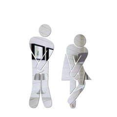 Creative Bathroom Sign Wall Sticker - Man and Woman Toilet Decor