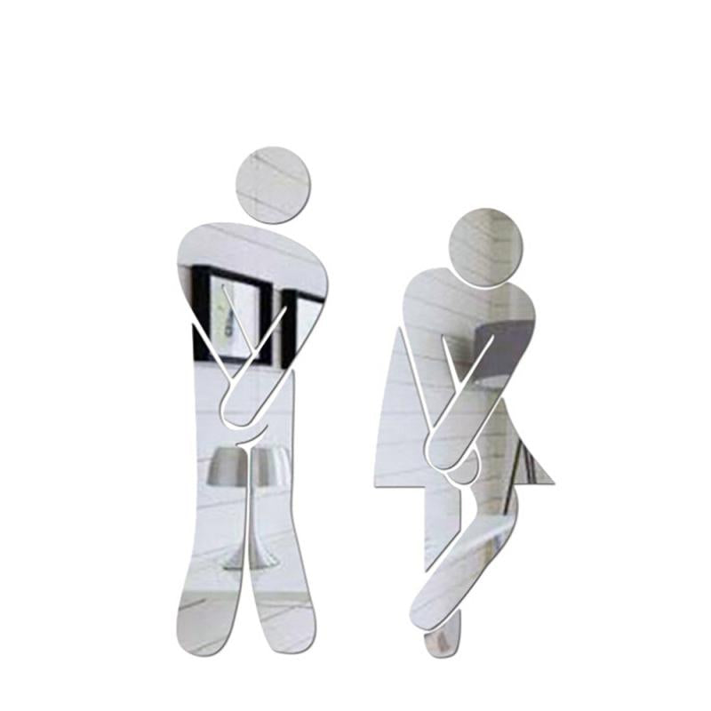 Creative Bathroom Sign Wall Sticker - Man and Woman Toilet Decor
