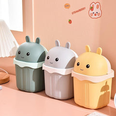 Children's Desktop Trash Can Mini Sundries Bucket With Lid
