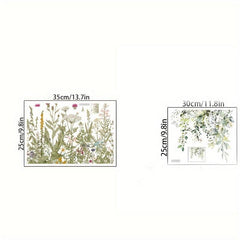 2pcs Flowers Toilet Stickers Self Adhesive Bathroom Decor