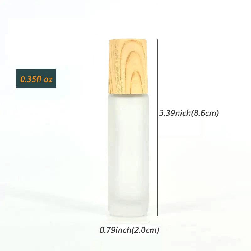 Refillable Frosted Glass Vial Essential Bottle With Stainless Steel Roller Ball