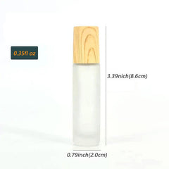 Refillable Frosted Glass Vial Essential Bottle With Stainless Steel Roller Ball