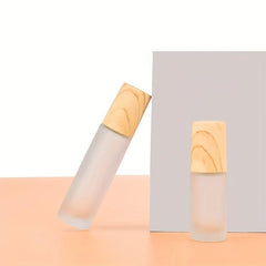 Refillable Frosted Glass Vial Essential Bottle With Stainless Steel Roller Ball