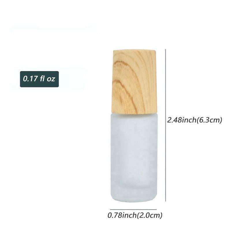 Refillable Frosted Glass Vial Essential Bottle With Stainless Steel Roller Ball